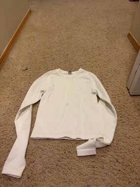 Old Navy White Ribbed Crewneck Top